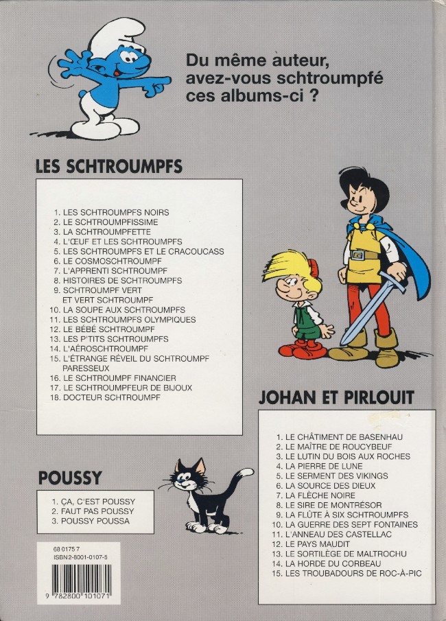 Verso de l'album Johan et Pirlouit Tome 13 Le sortilège de Maltrochu