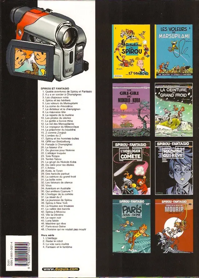 Verso de l'album Spirou et Fantasio Tome 19 Panade à Champignac