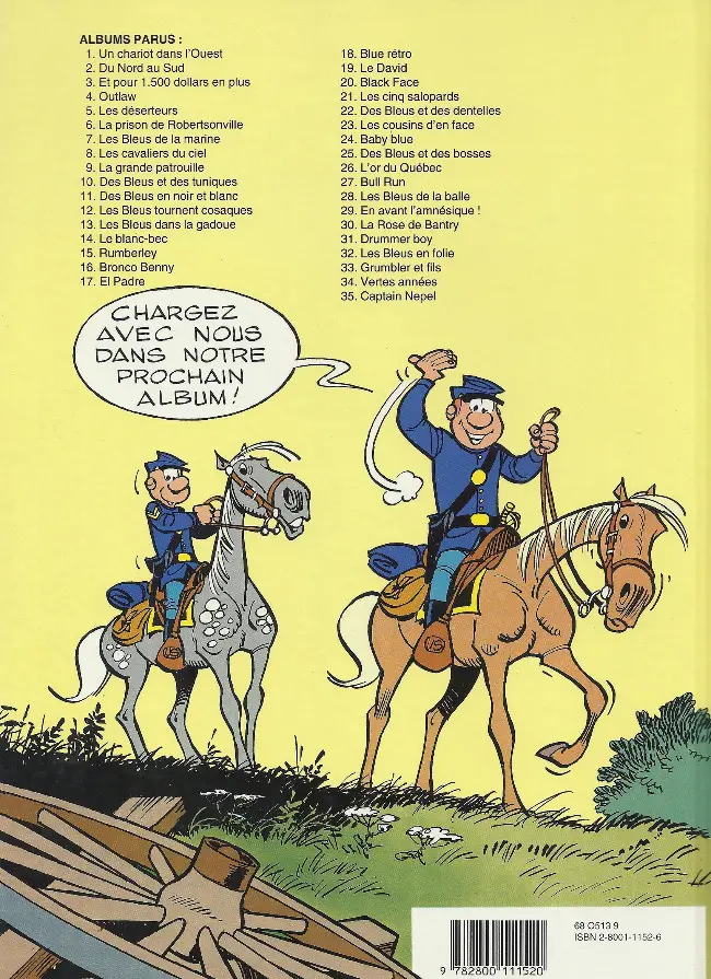 Verso de l'album Les Tuniques Bleues Tome 23 Les cousins d'en face