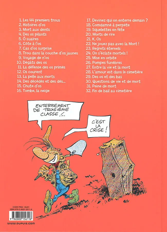 Verso de l'album Pierre Tombal Tome 25 Mise en orbitre