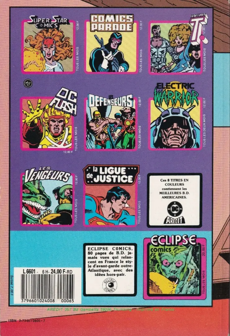 Verso de l'album Moon Knight Album N° 6