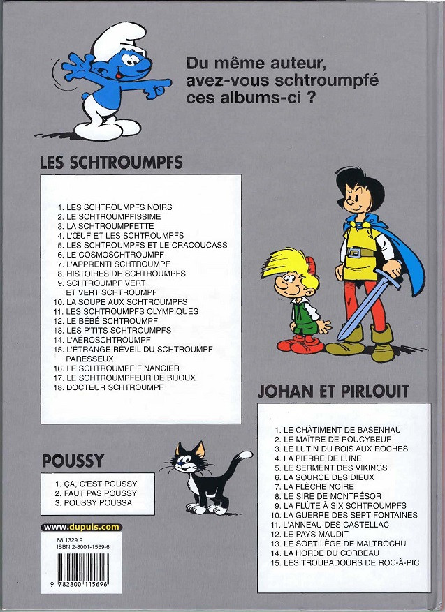 Verso de l'album Les Schtroumpfs Tome 13 Les p'tits Schtroumpfs