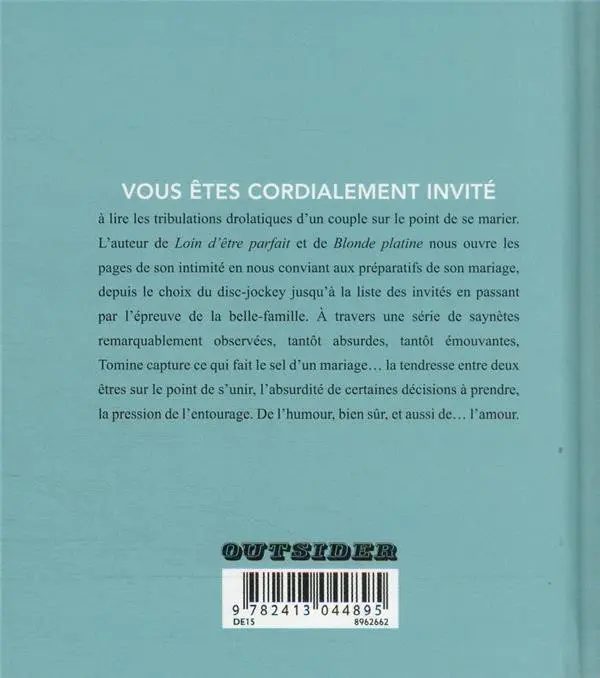 Verso de l'album Scènes d'un mariage imminent