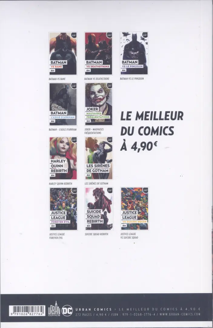 Verso de l'album Le meilleur de DC Comics Tome 10 Justice League vs Suicide Squad
