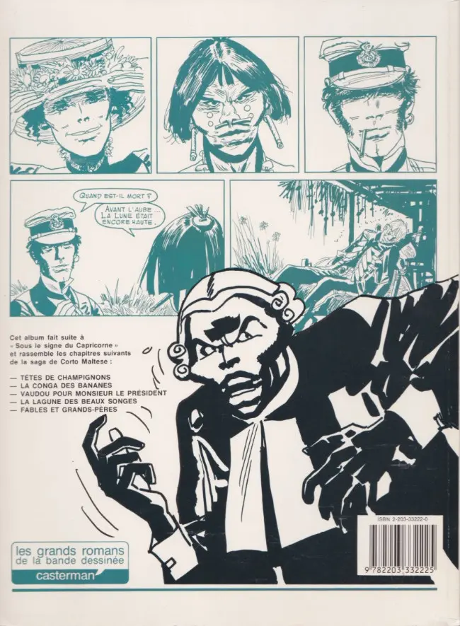 Verso de l'album Corto Maltese Tome 5 Toujours un peu plus loin