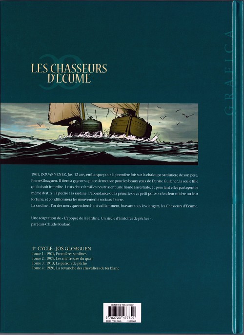 Verso de l'album Les Chasseurs d'écume Tome 1 1901, premières sardines