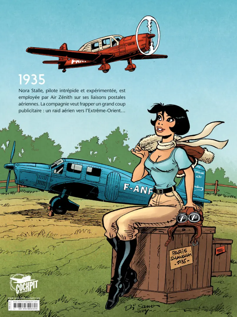 Verso de l'album L'Aviatrice