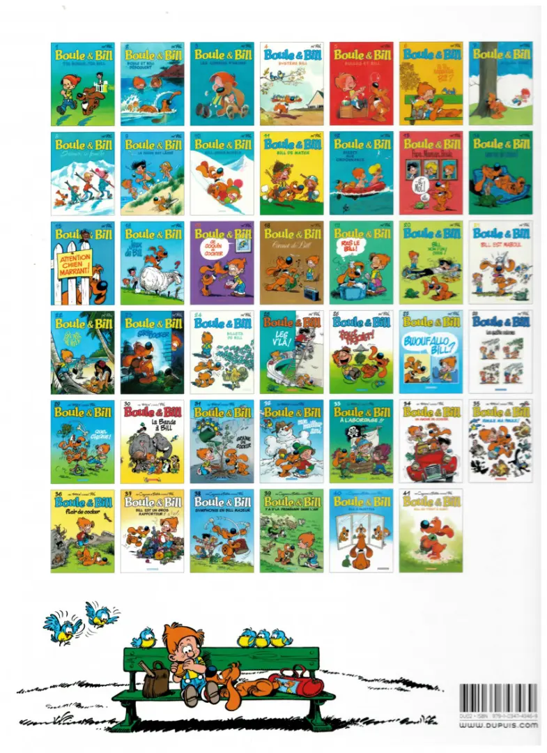 Verso de l'album Boule & Bill Tome 23 Strip-cocker