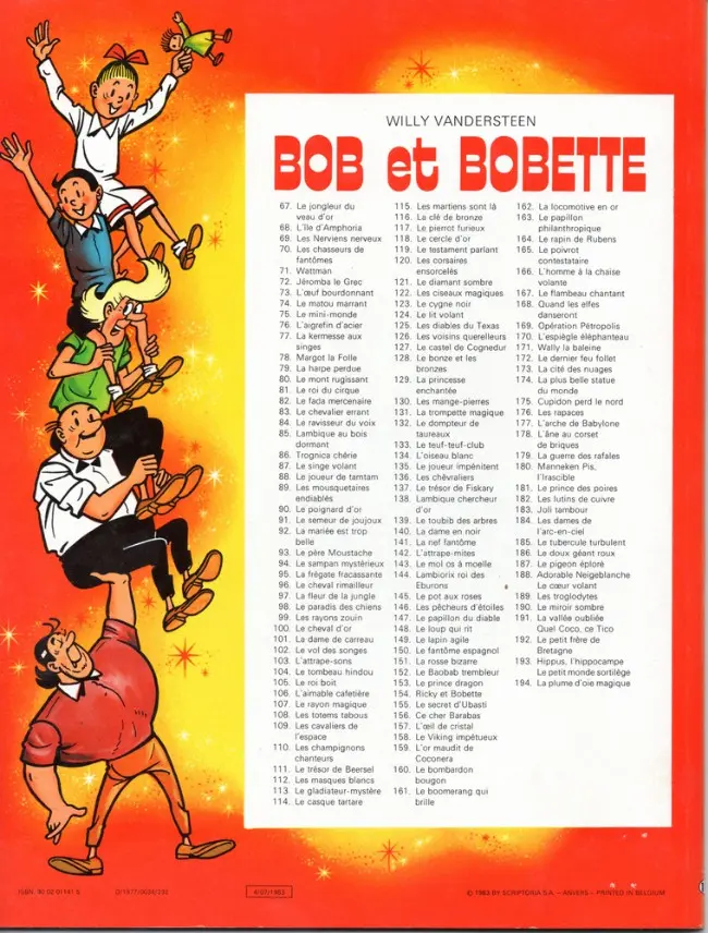 Verso de l'album Bob et Bobette Tome 165 Le poivrot contestataire