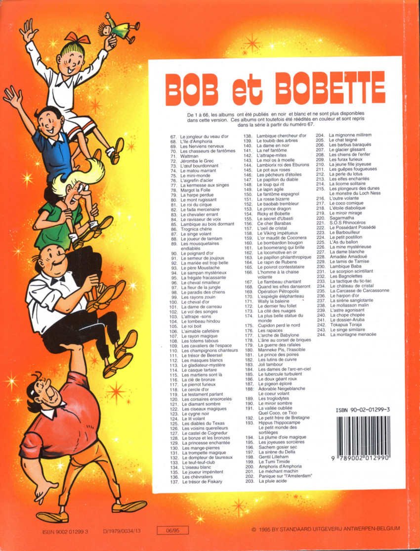 Verso de l'album Bob et Bobette (Publicitaire) Le dernier feu follet