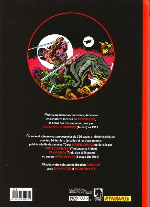Verso de l'album John Carter of Mars L'intégrale 1978-1979
