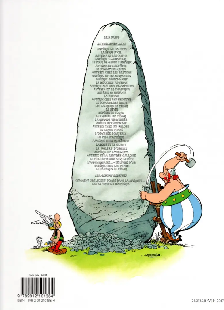 Verso de l'album Astérix Tome 4 Astérix gladiateur