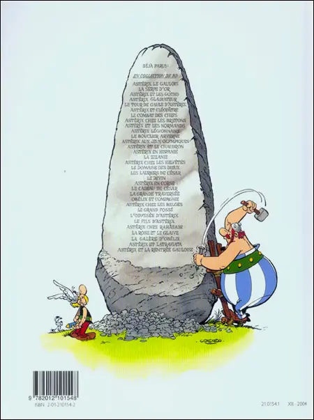 Verso de l'album Astérix Tome 22 La grande traversée