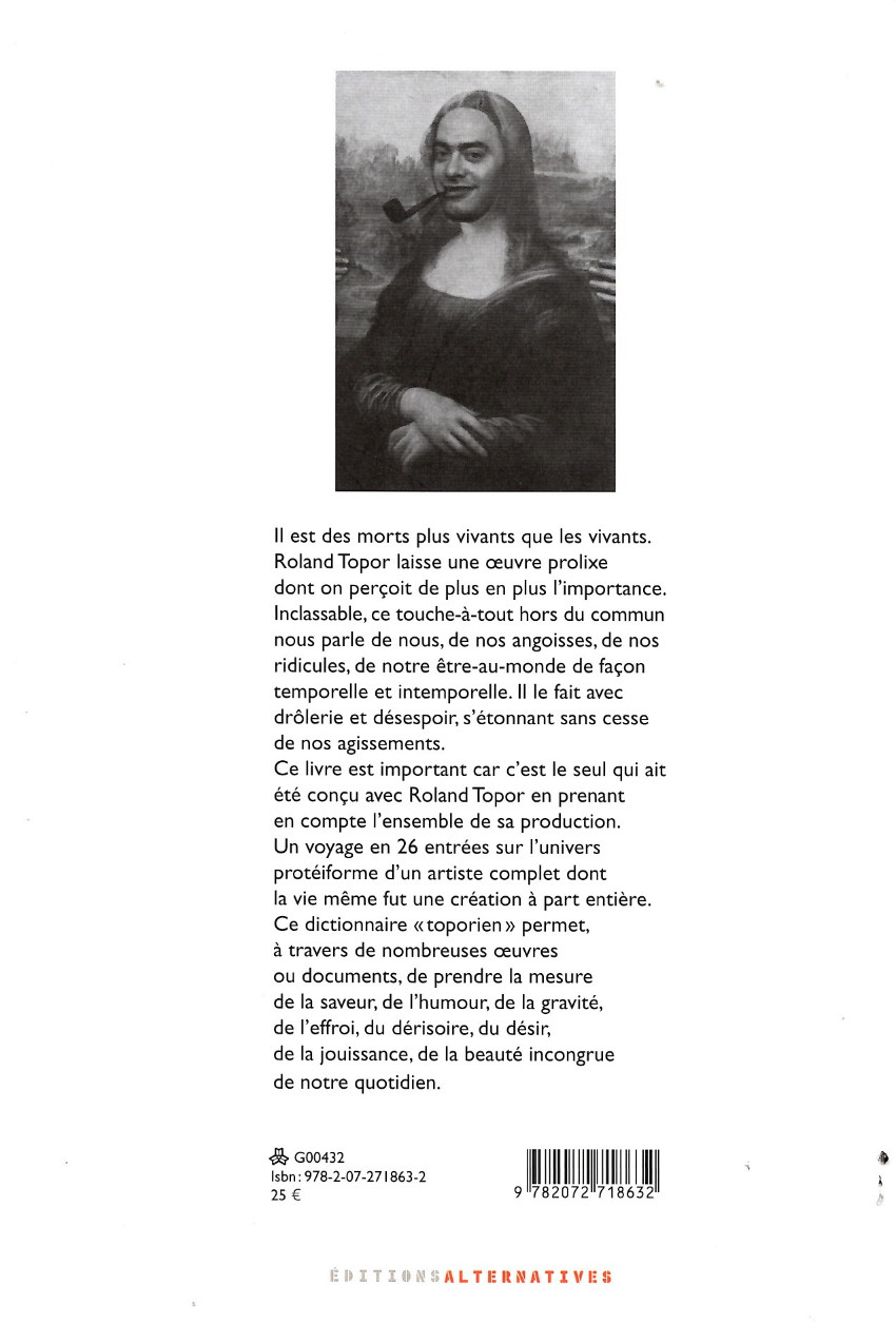 Verso de l'album Topor Le Dictionnaire