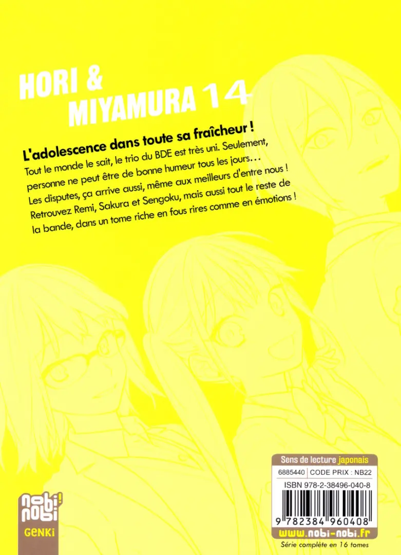 Verso de l'album Horimiya 14