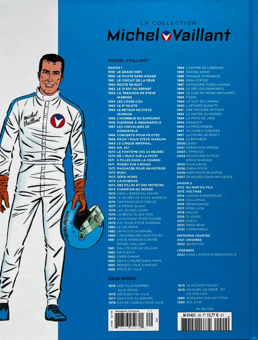 Verso de l'album Michel Vaillant La Collection 29 Champion du monde