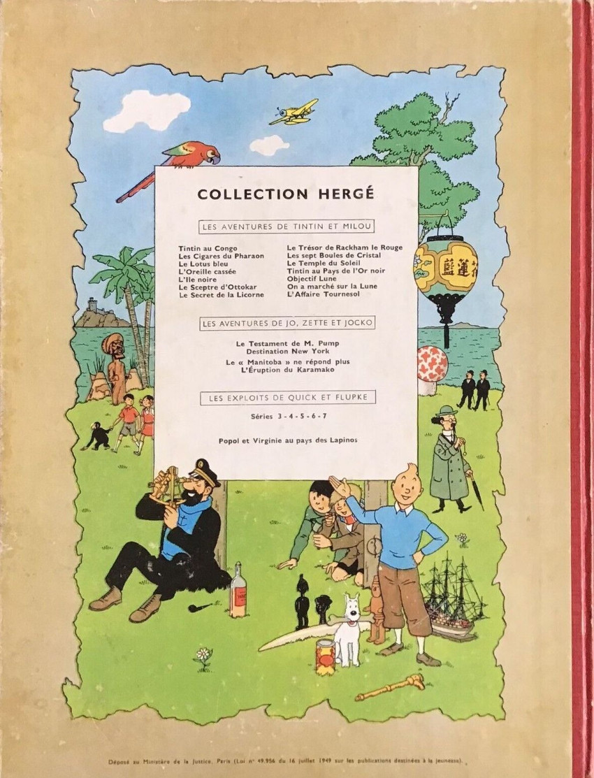 Verso de l'album Tintin Tome 6 L'oreille cassée