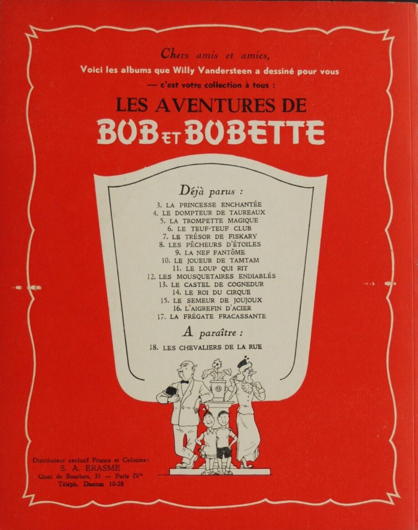 Verso de l'album Bob et Bobette Tome 9 La Nef fantôme