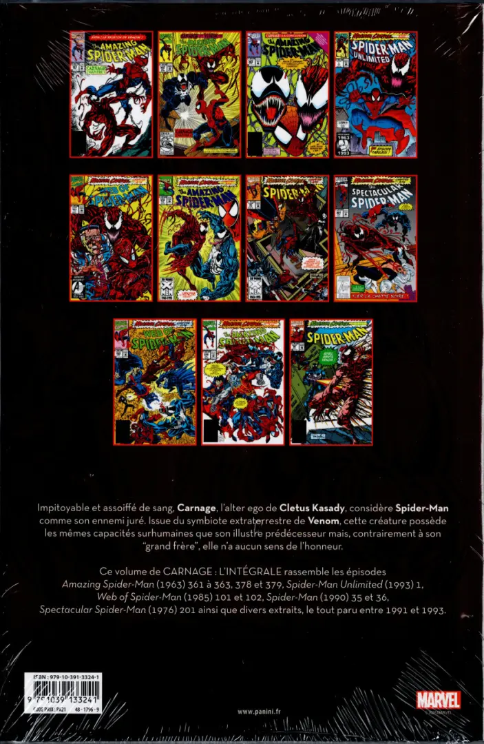 Verso de l'album Venom - L'intégrale Tome 3 1992-1993