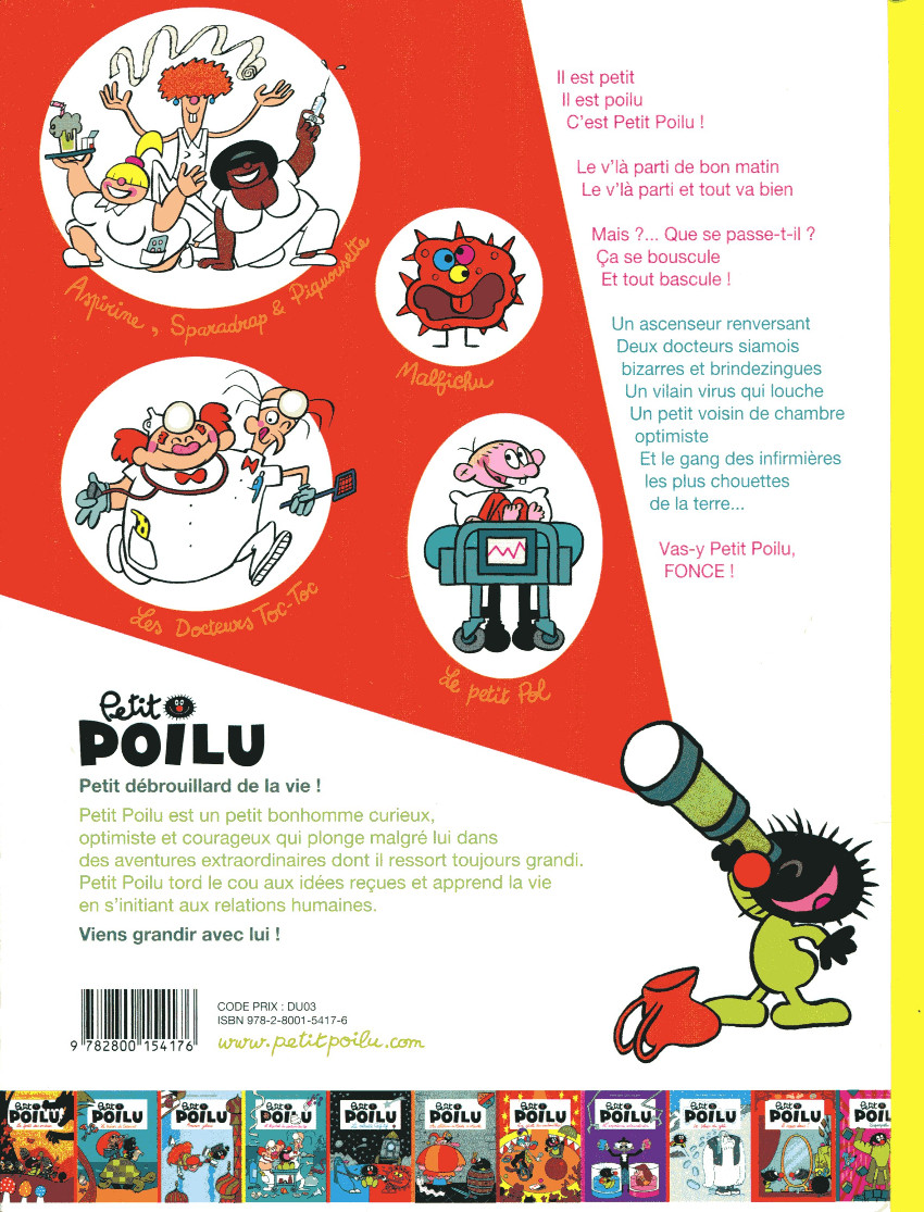 Verso de l'album Petit Poilu Tome 11 L'hôpital des docteurs Toc-Toc