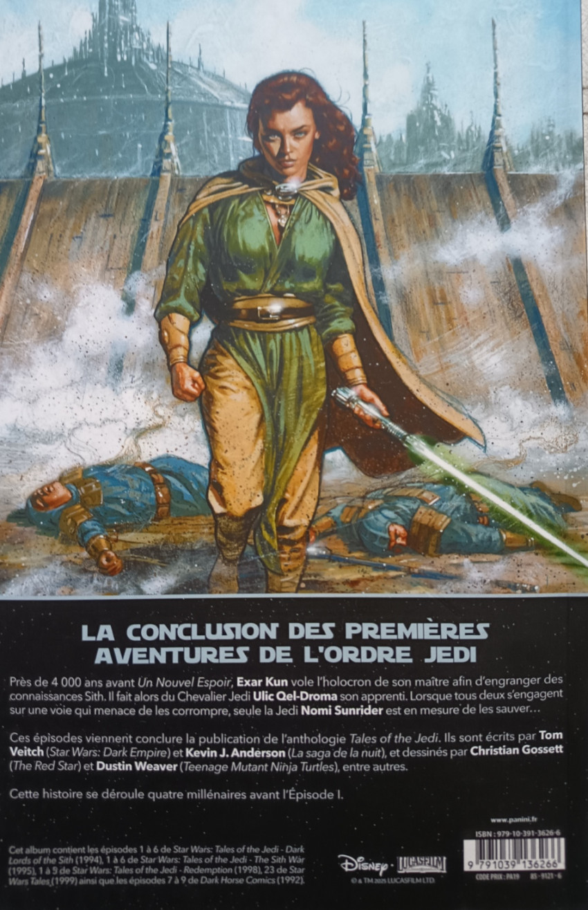 Verso de l'album Star Wars Légendes - La Genèse des Jedi Tome 3