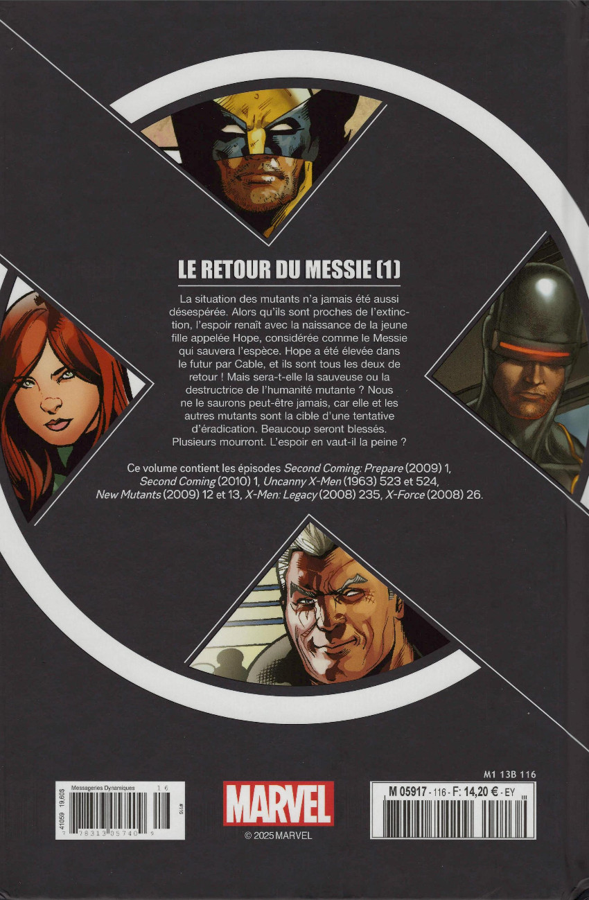 Verso de l'album X-Men - La Collection Mutante Tome 116 Le retour du Messie