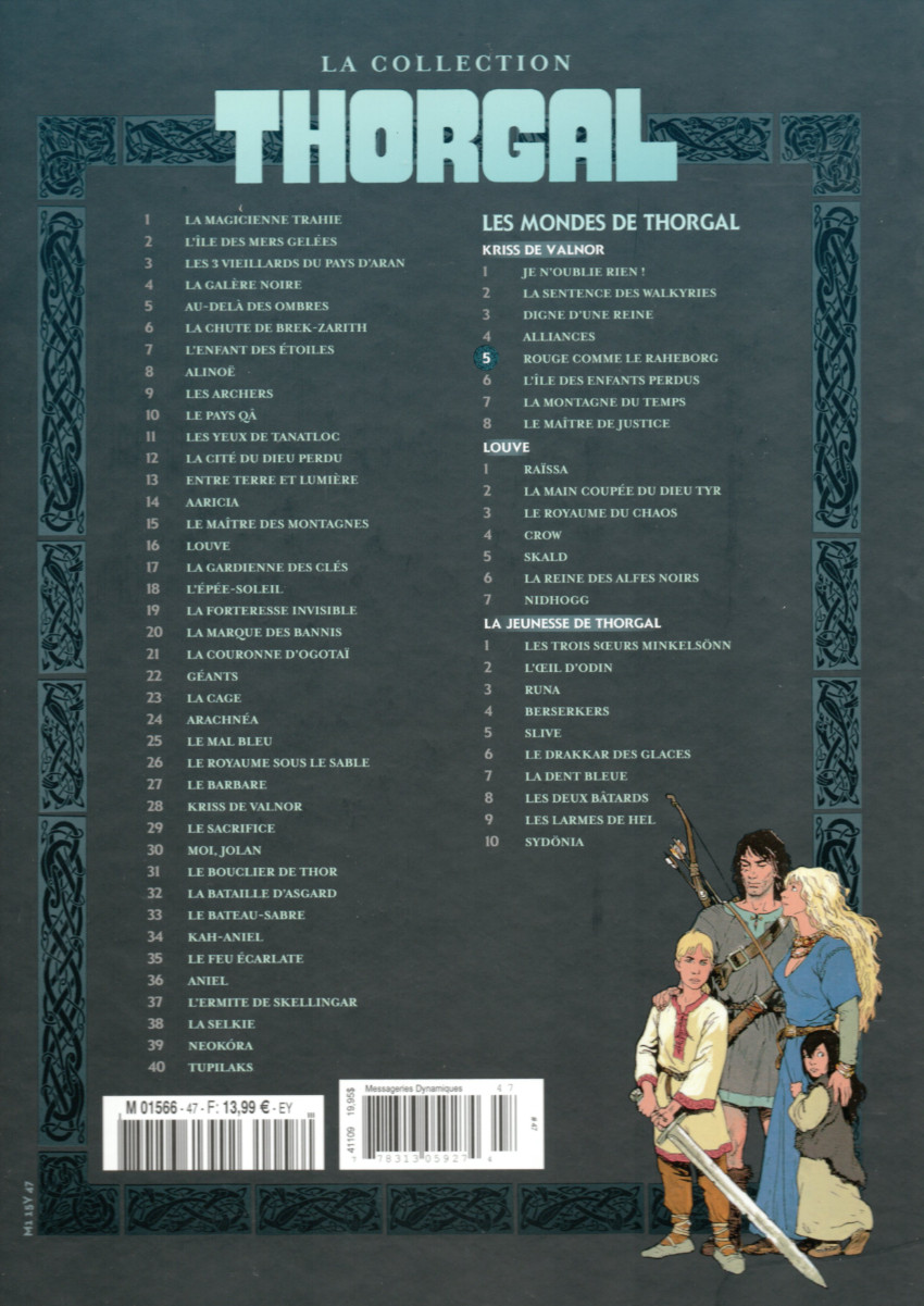 Verso de l'album Thorgal - La collection Tome 47 Rouge comme le Raheborg