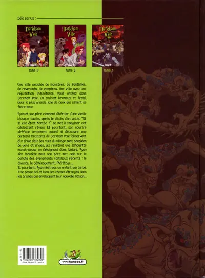 Verso de l'album Darkham Vale Tome 3 Vampires et corbeaux