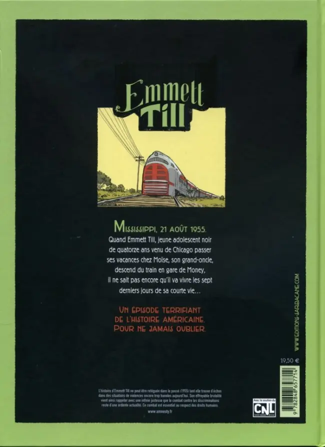 Verso de l'album Emmett Till Derniers jours d'une courte vie