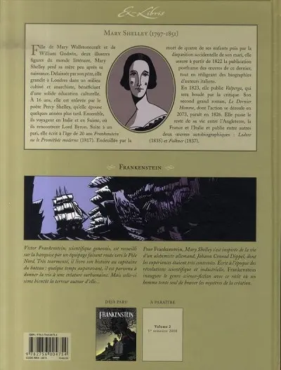 Verso de l'album Frankenstein Volume 1