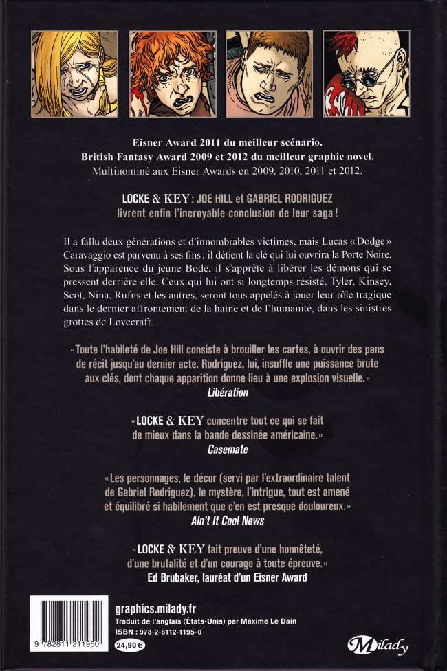 Verso de l'album Locke & Key Volume 6 Alpha & Oméga