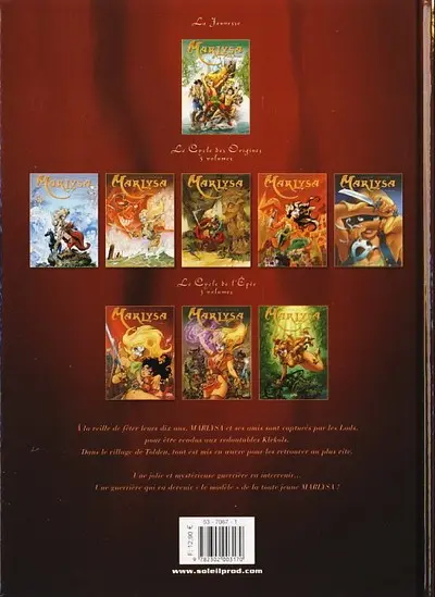 Verso de l'album Marlysa Tome 0 La jeunesse
