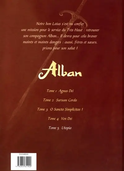Verso de l'album Alban Tome 5 Utopia