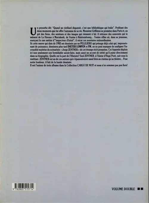 Verso de l'album Les mémoires de Mr Griffaton