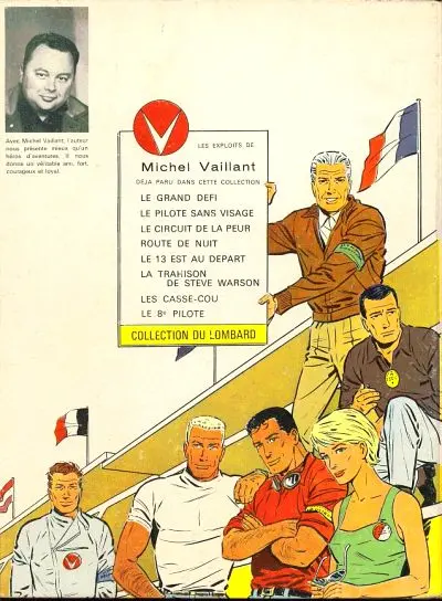 Verso de l'album Michel Vaillant Tome 9 Le retour de Steve Warson