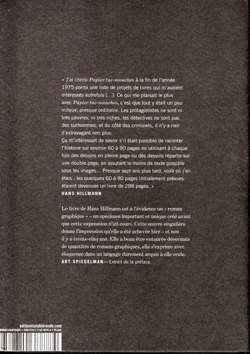 Verso de l'album Papier tue-mouches