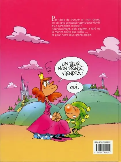 Verso de l'album La Princesse et le bouffon
