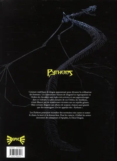 Verso de l'album Pythons Tome 2