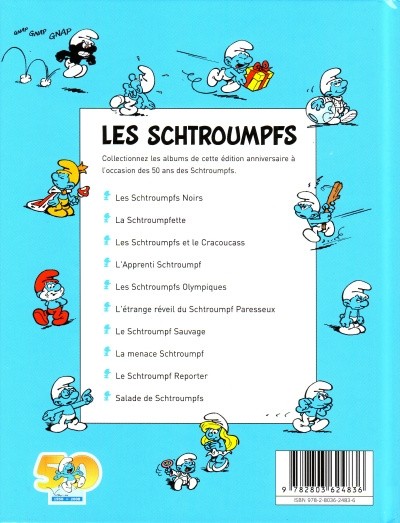 Verso de l'album Les Schtroumpfs Tome 3 Les schtroumpfs et le cracoucass