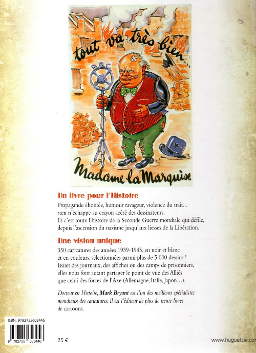 Verso de l'album La Seconde Guerre mondiale en Caricatures