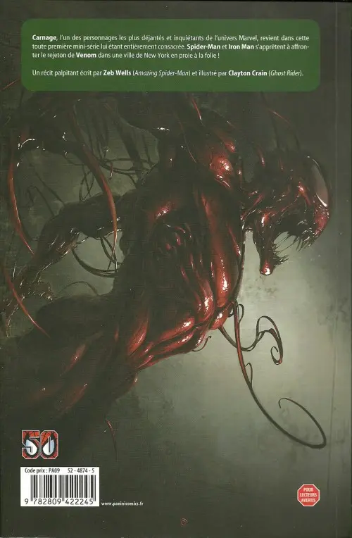Verso de l'album Spider-Man Carnage : Une affaire de famille