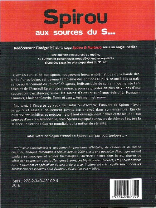 Verso de l'album Spirou et Fantasio Spirou aux sources du S...