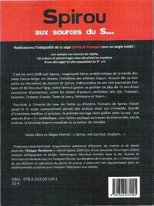 Verso de l'album Spirou et Fantasio Spirou aux sources du S...