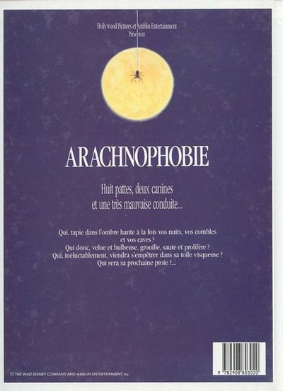 Verso de l'album Arachnophobie LA B.D.!