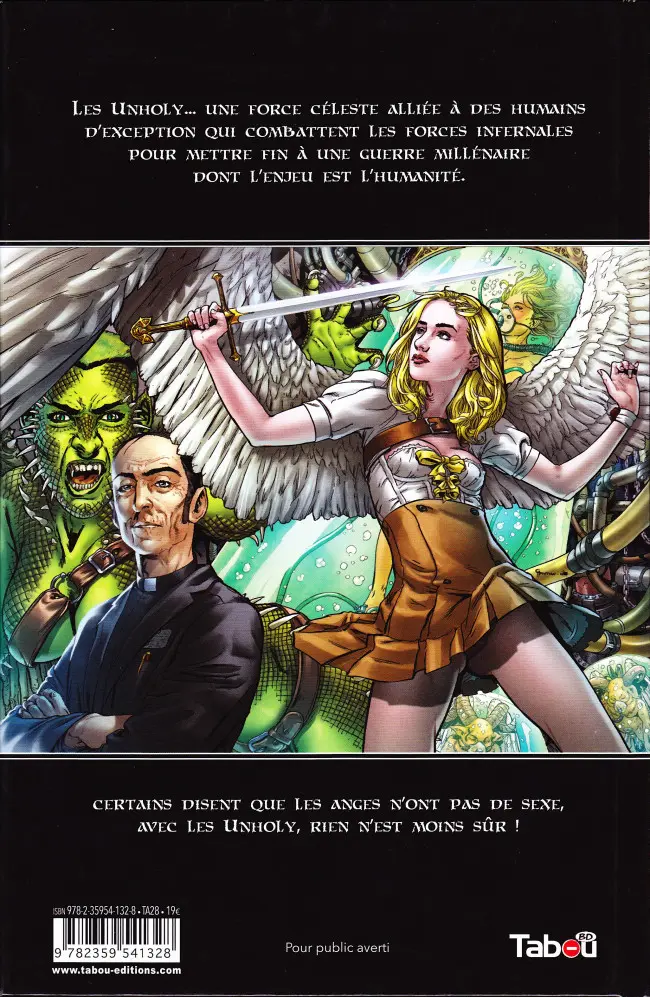 Verso de l'album Unholy : Les Impies Tome 1 Les Impies