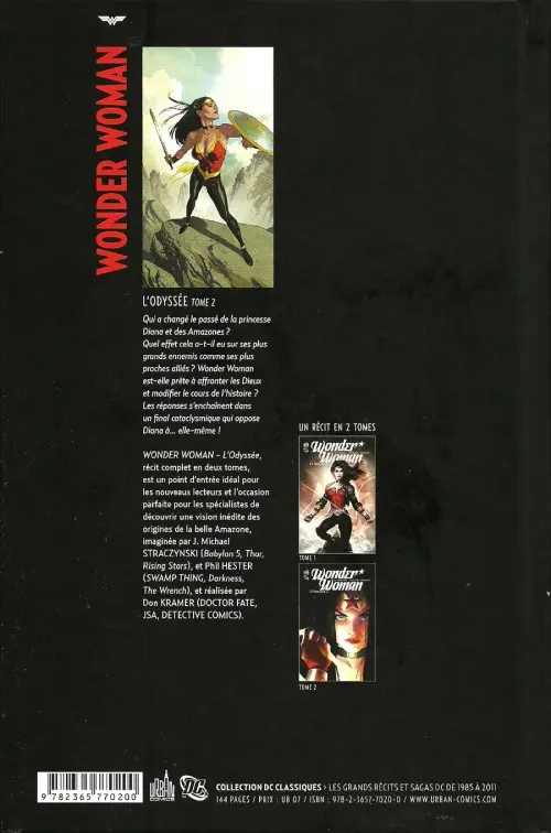 Verso de l'album Wonder Woman : L'Odyssée 2
