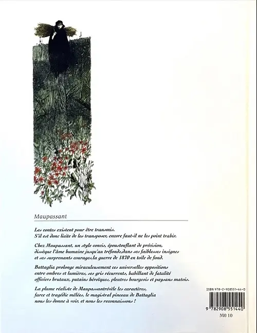 Verso de l'album Battaglia raconte Guy de Maupassant Contes et récits de guerre