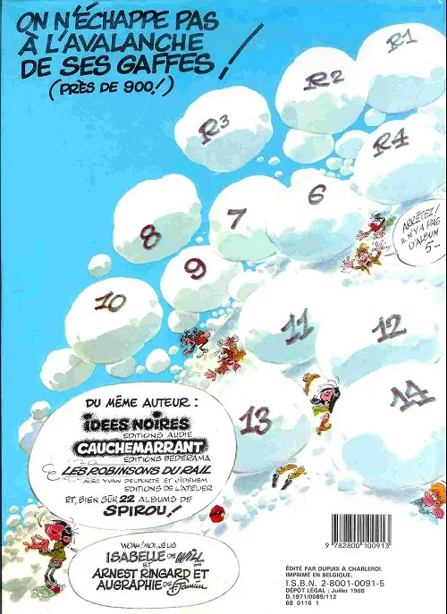 Verso de l'album Gaston Tome 9 Le cas Lagaffe