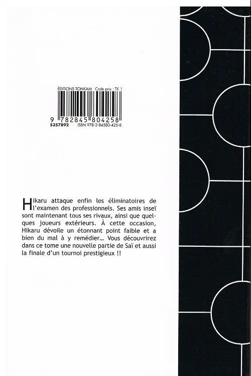 Verso de l'album Hikaru no go Tome 8 Suite du 4e jour des éliminatoires