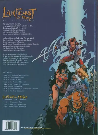 Verso de l'album Lanfeust de Troy Tome 3 Castel Or-Azur
